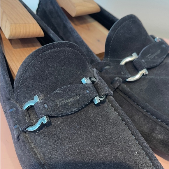 Salvatore Ferragamo Blue Suede Loafers | 10.5 main image 10